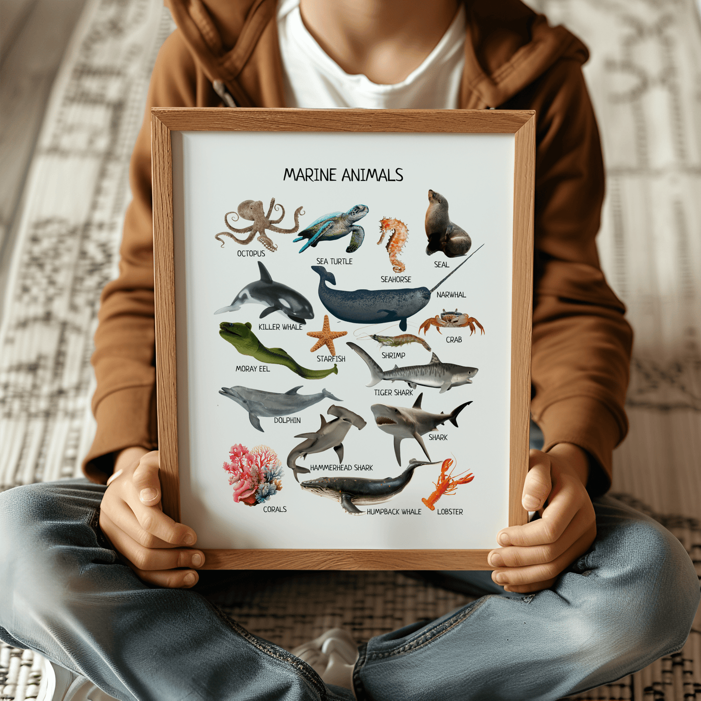 Marine Animals Poster - Under the Sea Educational Print for Classroom, Nursery & Playroom Decor | Digital Download - The Nurturing Nook