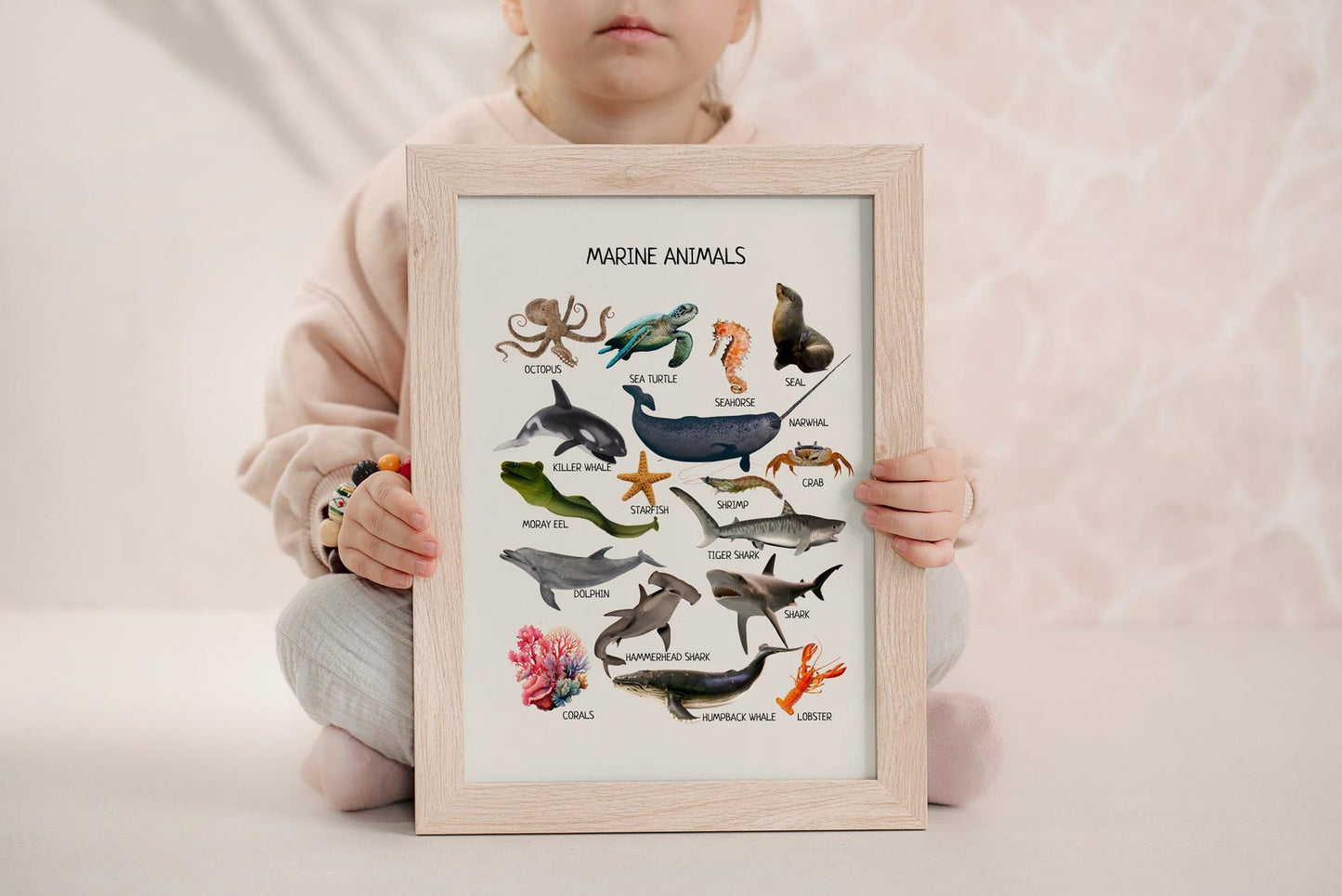 Marine Animals Poster - Under the Sea Educational Print for Classroom, Nursery & Playroom Decor | Digital Download - The Nurturing Nook
