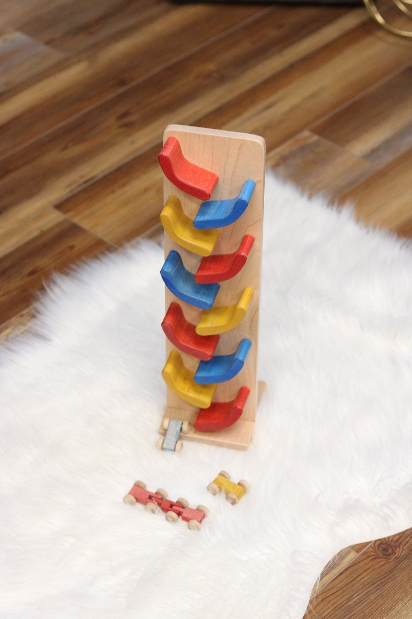 Mini wooden car roller toy – handmade