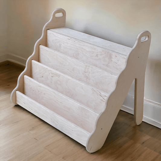 Montessori Bookshelf Wave Design | Small - Medium - Large Size - The Nurturing Nook