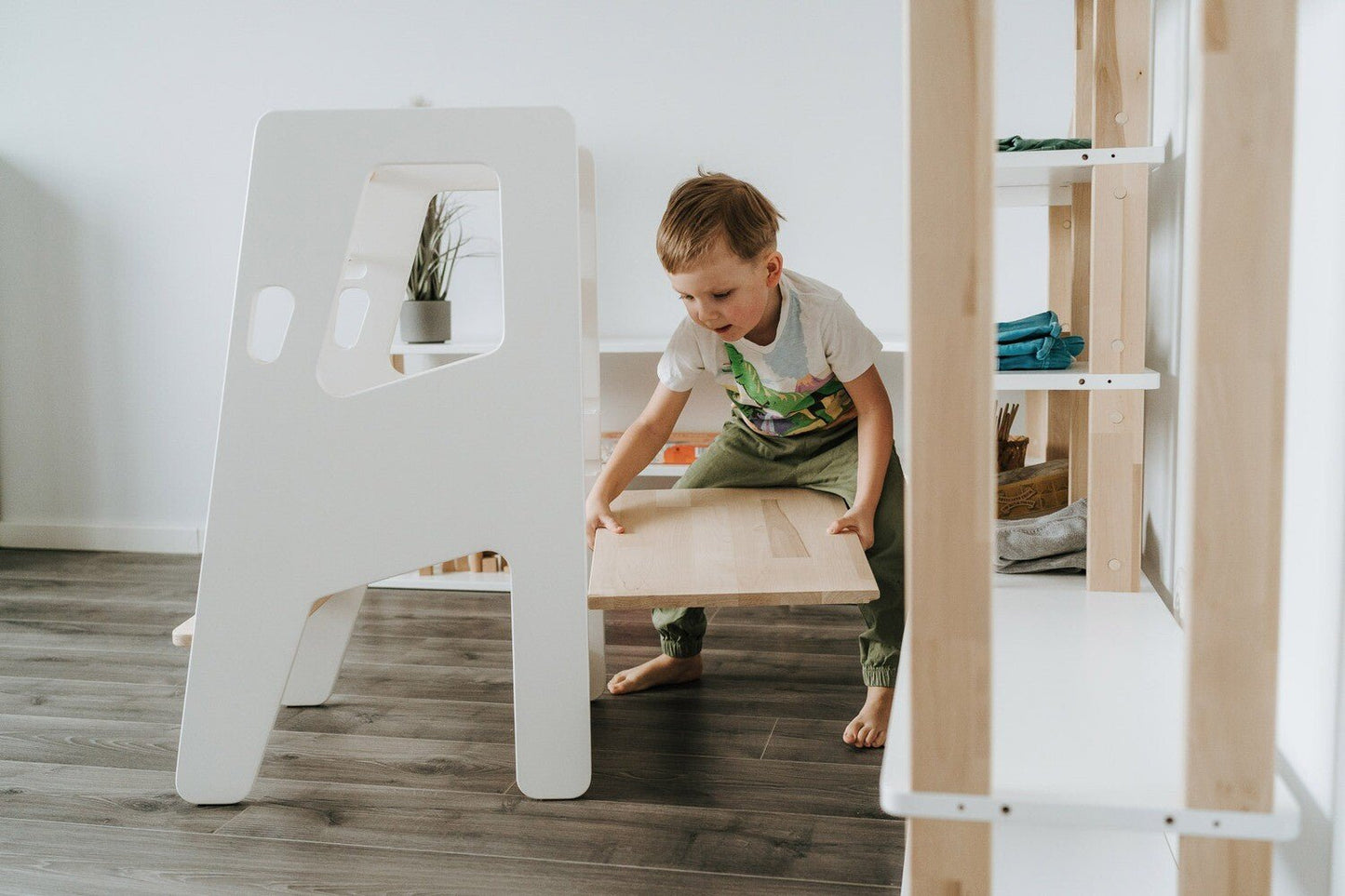 Montessori Learning Tower – Adjustable Wooden Step Stool - The Nurturing Nook