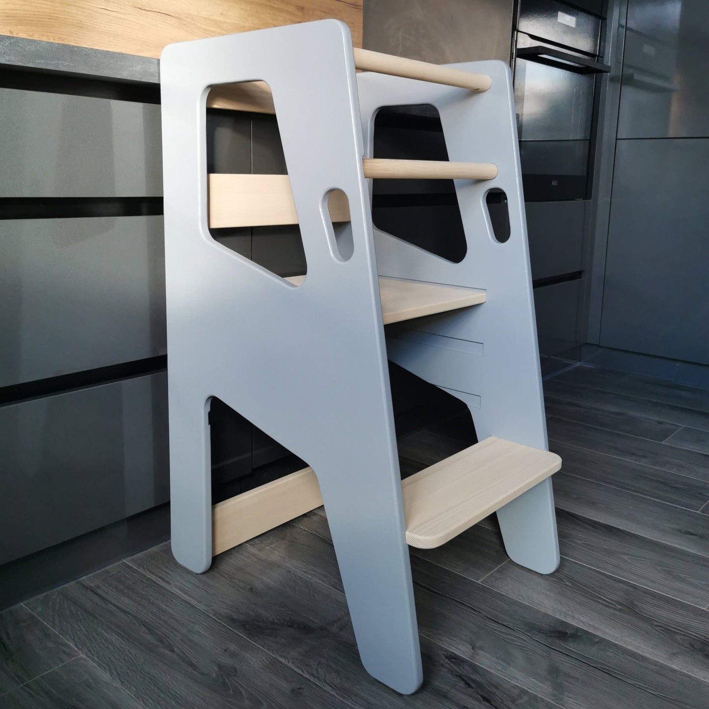 Montessori Learning Tower – Adjustable Wooden Step Stool - The Nurturing Nook