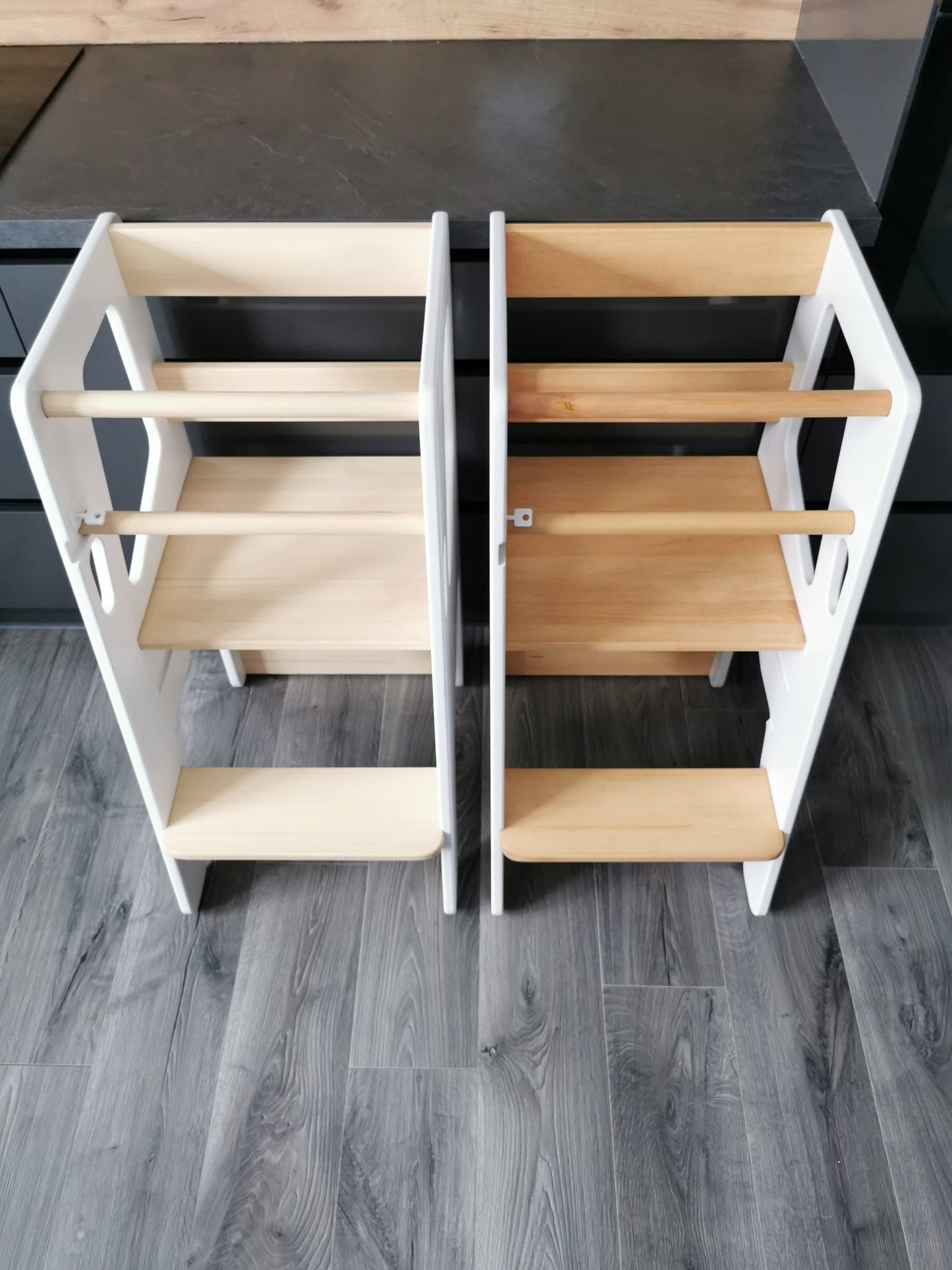 Montessori Learning Tower – Adjustable Wooden Step Stool - The Nurturing Nook