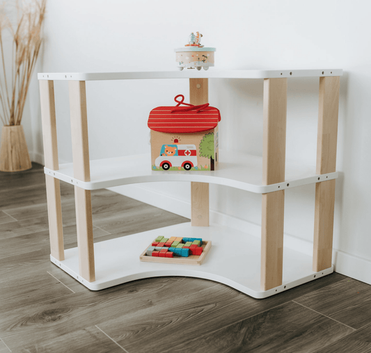 Montessori Modular Shelf for Kids - CORNER - The Nurturing Nook