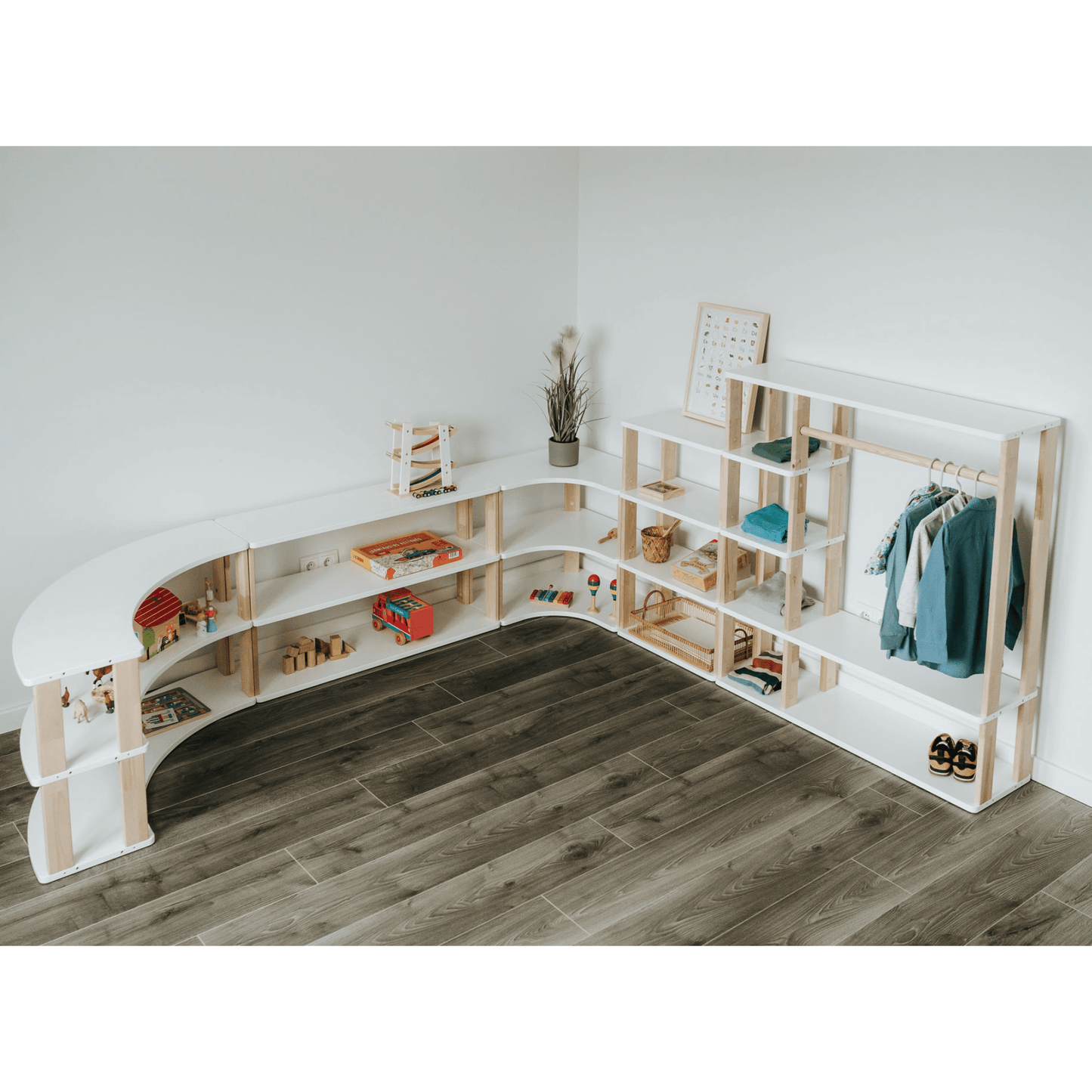 Montessori Modular Shelf for Kids - STRAIGHT - The Nurturing Nook