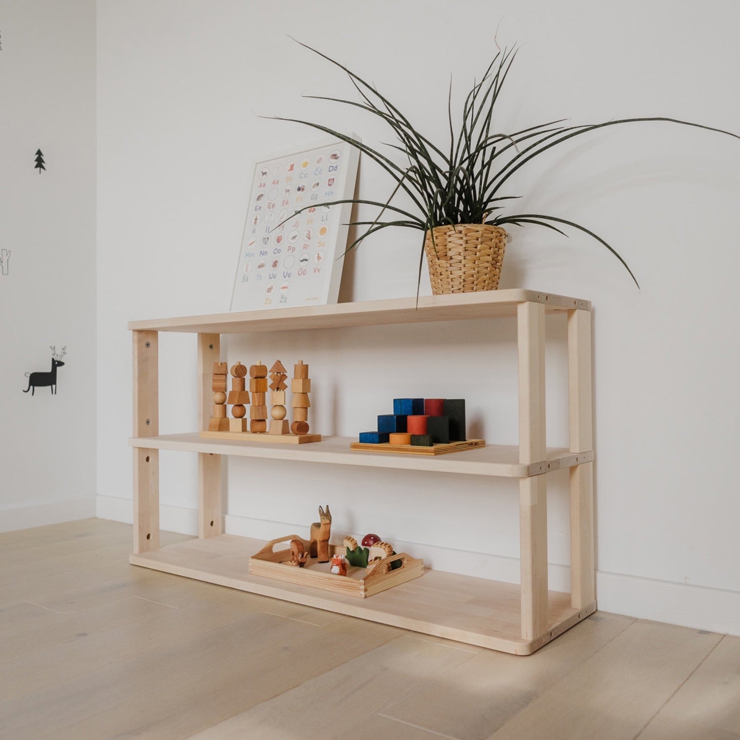 Montessori Modular Shelf for Kids - STRAIGHT - The Nurturing Nook