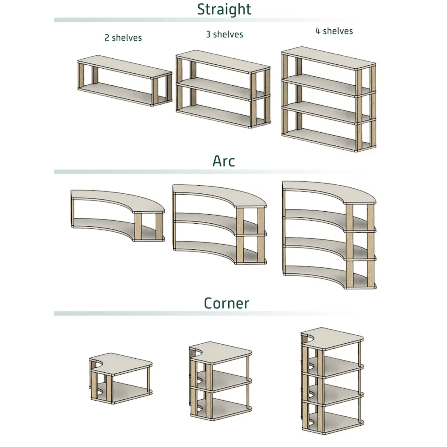 Montessori Modular Shelf for Kids - STRAIGHT - The Nurturing Nook