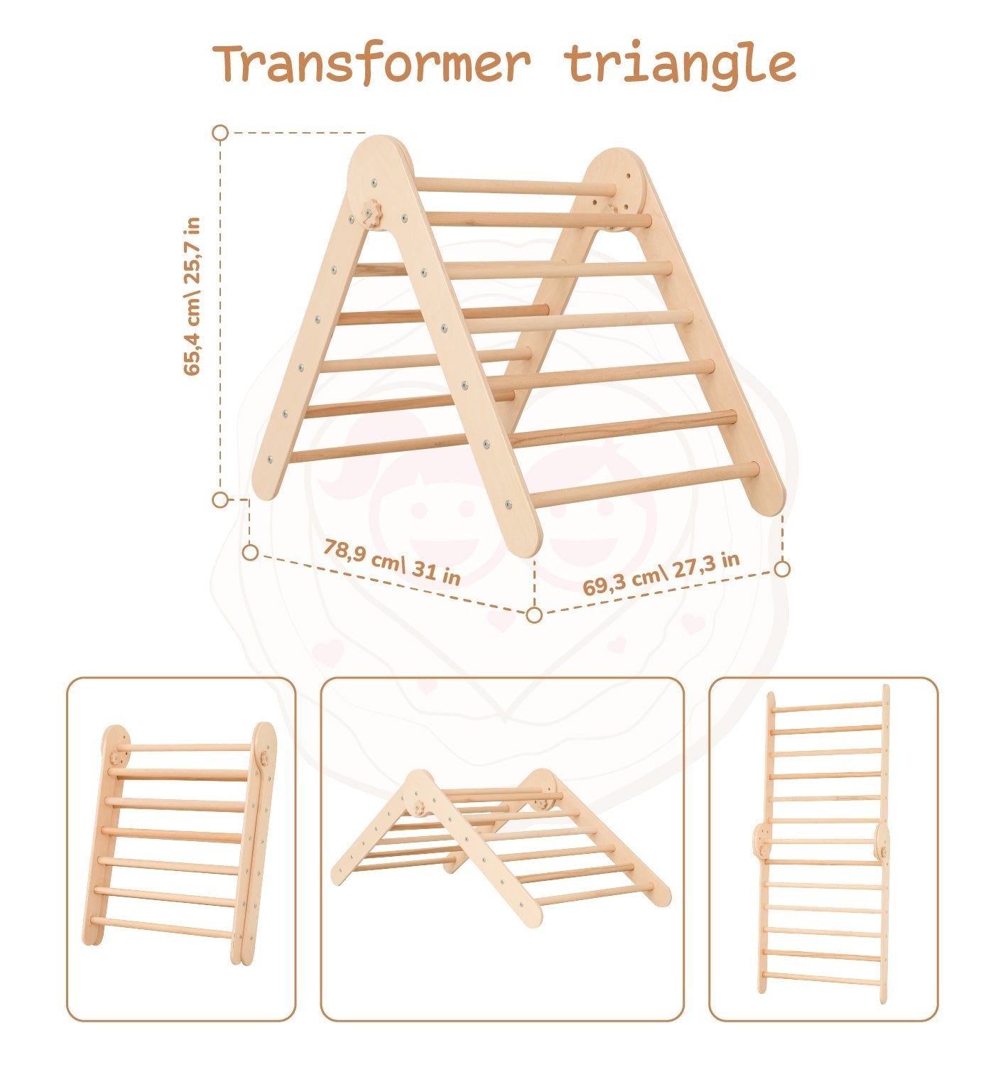 Montessori triangle climber set – with arch & ramp - The Nurturing Nook