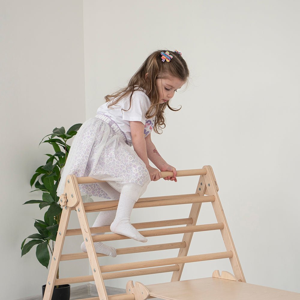 Montessori triangle climber set – with arch & ramp - The Nurturing Nook