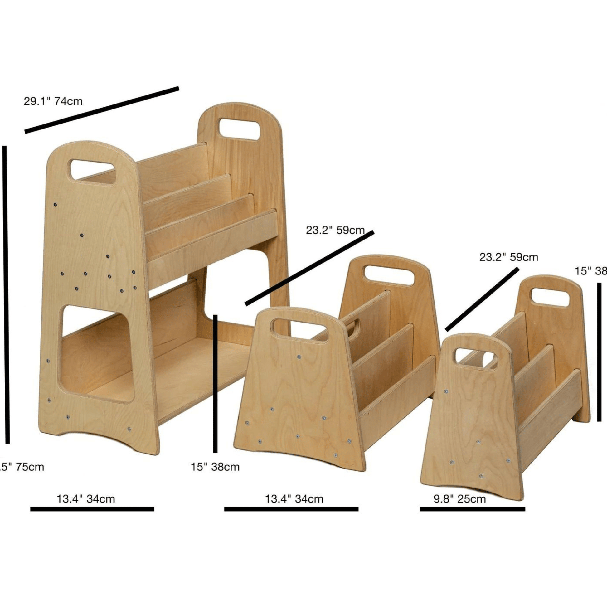 Montessori Wooden Bookshelf / Large Size - The Nurturing Nook