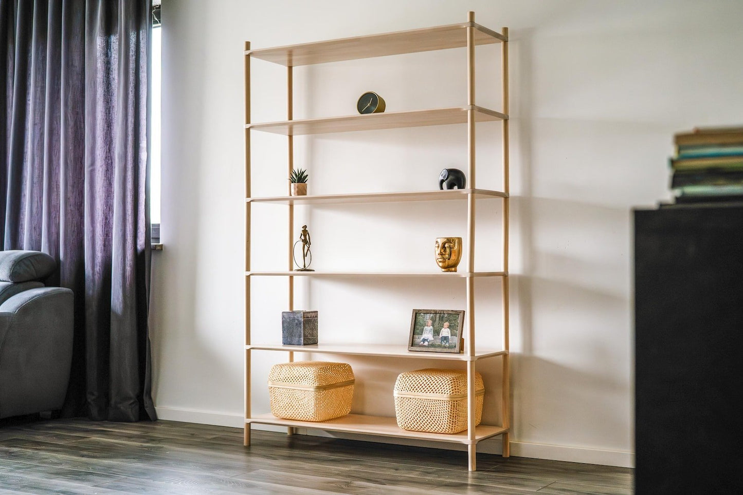 Montessori Wooden Shelf - Minimalist Floor Organizer & Kids Room Storage | Freestanding Natural Wood Shelf for Living Room & Bedroom Decor - The Nurturing Nook