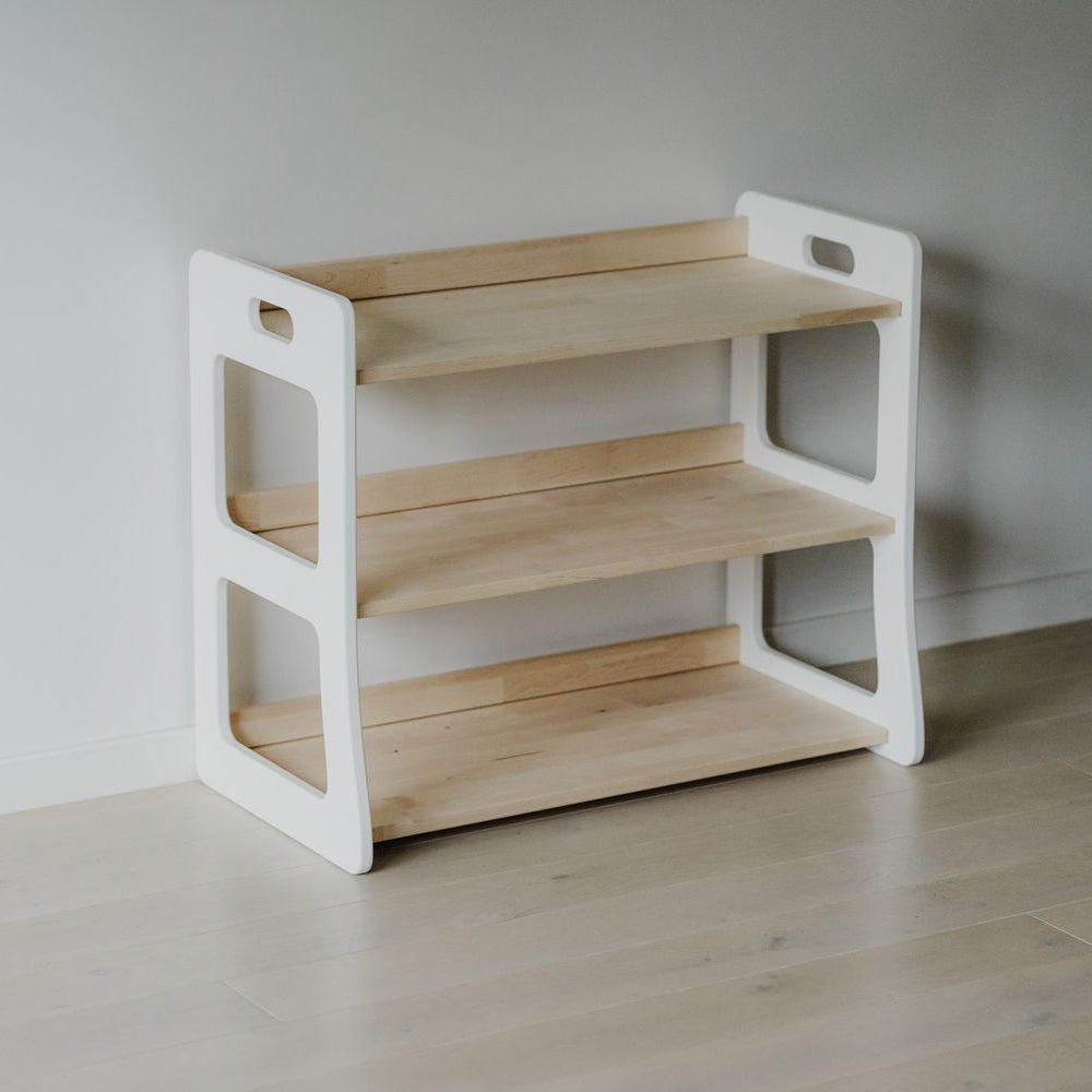 Montessori Wooden Shelf Organizer for Kids - MAXI - The Nurturing Nook