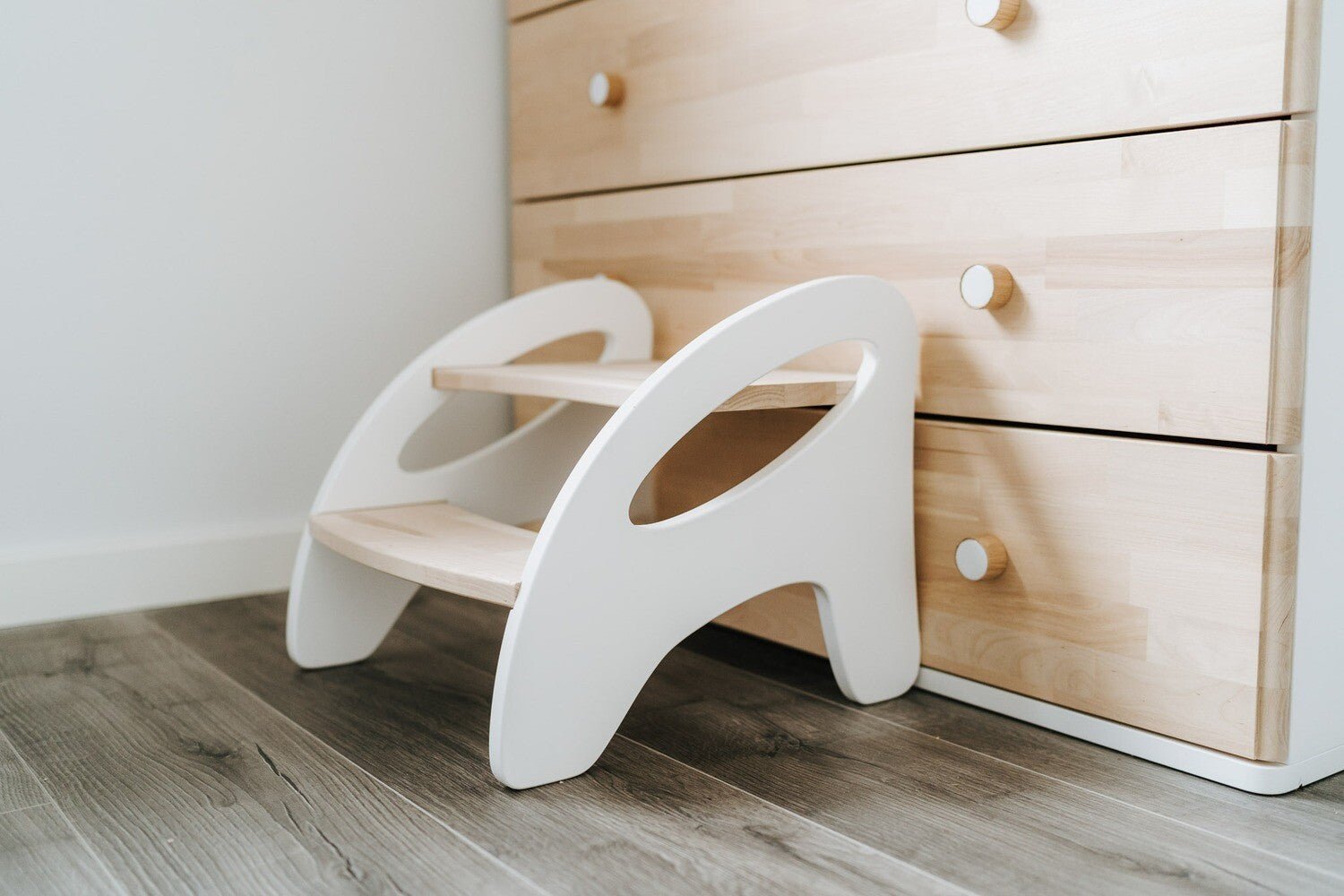 One Little Pine Montessori wooden step stool