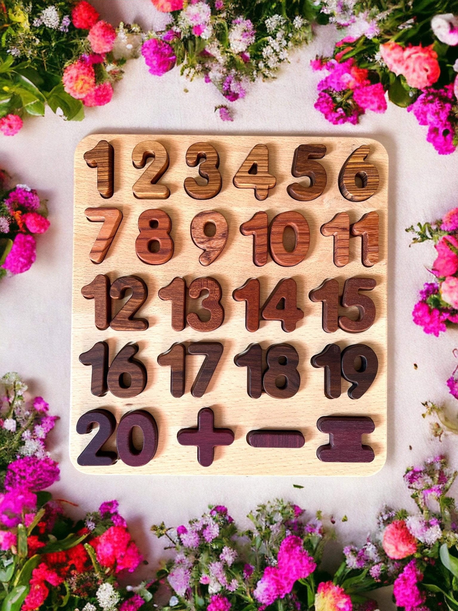 Natural Wooden Alphabet Letters and Numbers Puzzle - The Nurturing Nook