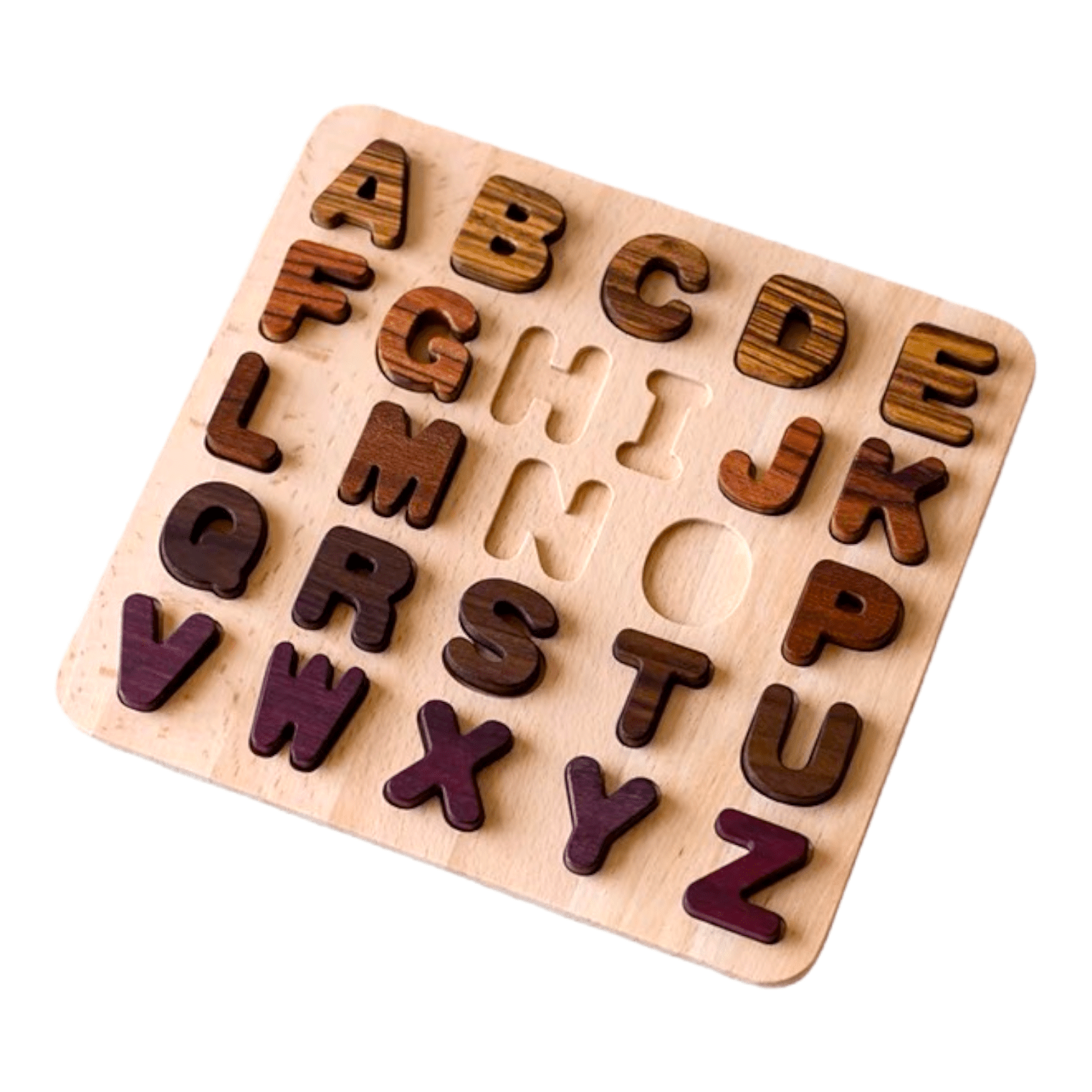 Natural Wooden Alphabet Letters and Numbers Puzzle - The Nurturing Nook
