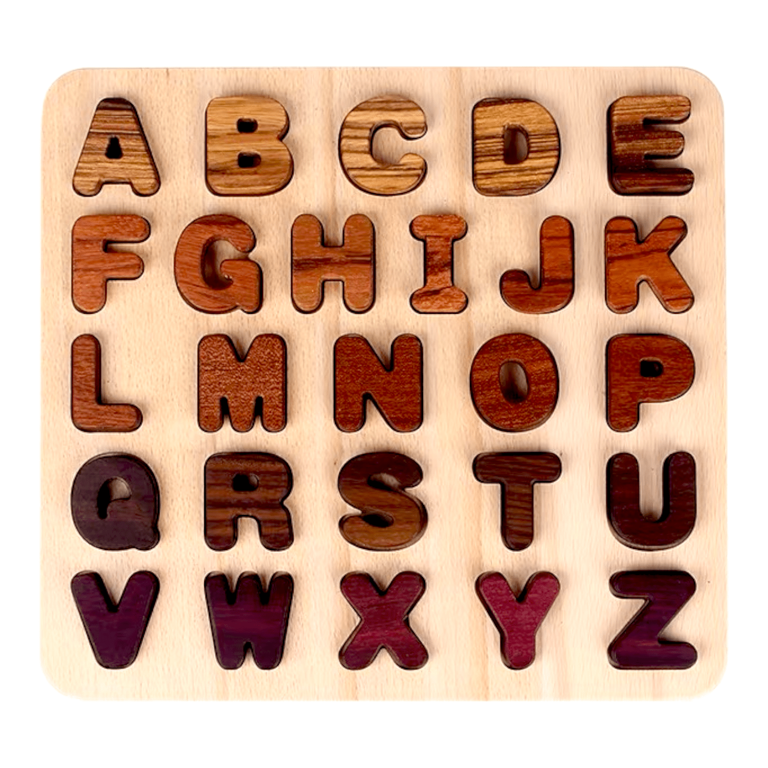 Natural Wooden Alphabet Letters and Numbers Puzzle - The Nurturing Nook
