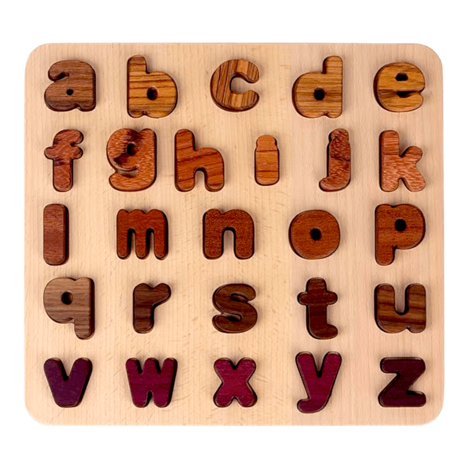 Natural Wooden Alphabet Letters and Numbers Puzzle - The Nurturing Nook