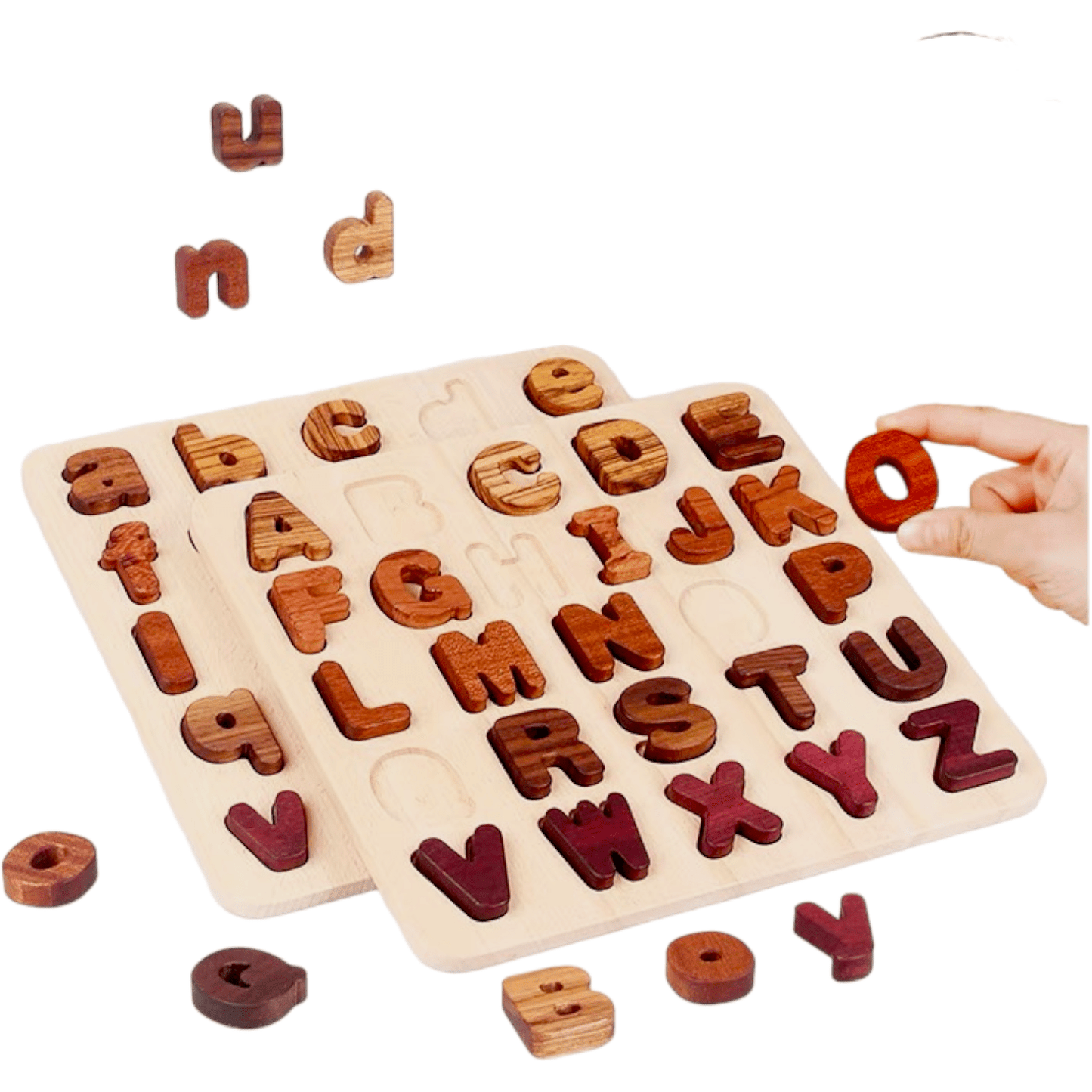 Natural Wooden Alphabet Letters and Numbers Puzzle - The Nurturing Nook