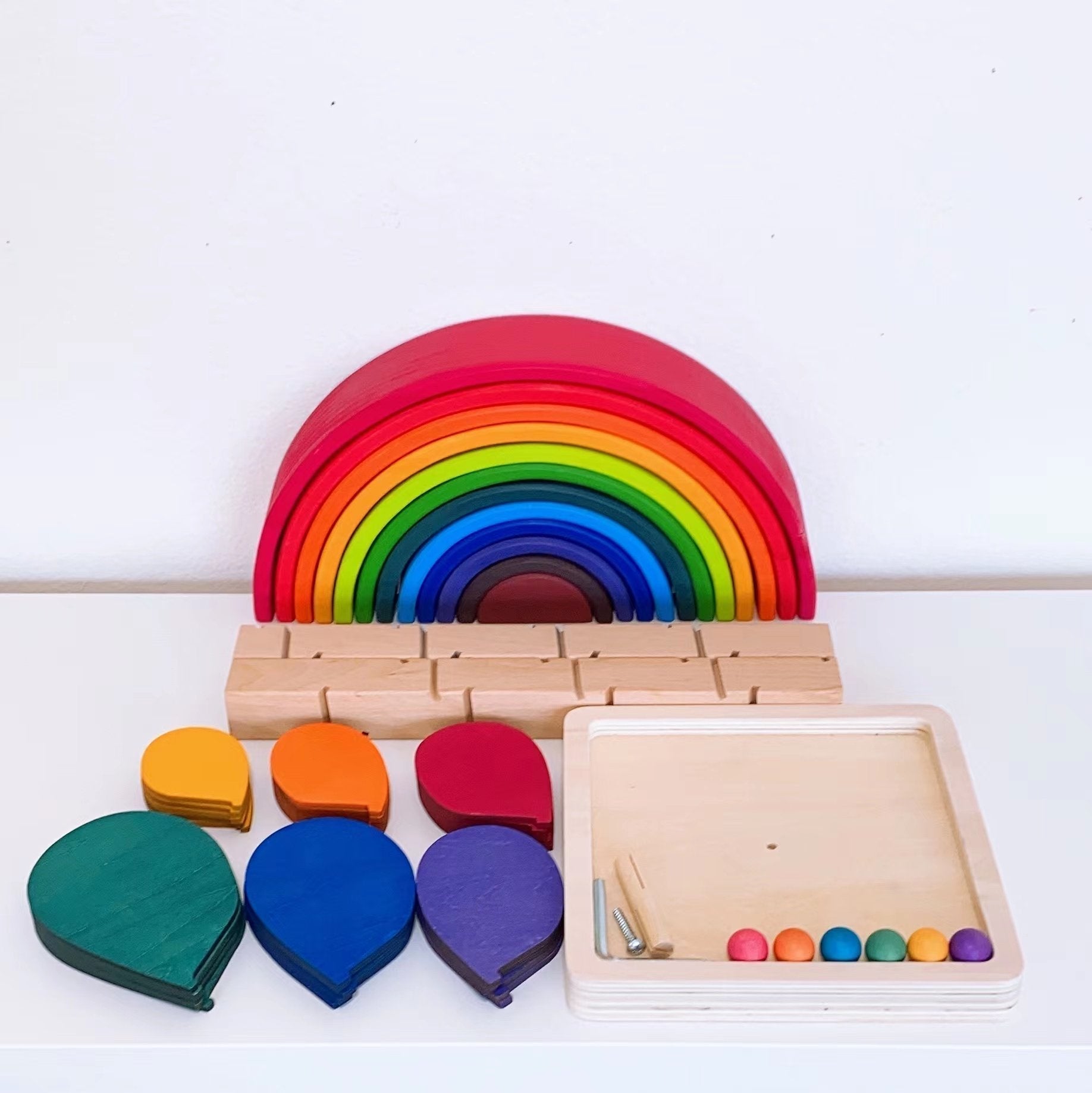 NEW Large Marble Tree in Primary Rainbow Colors - The Nurturing Nook