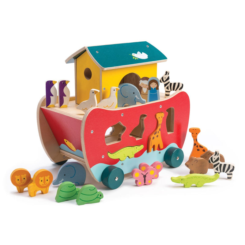 Tender Leaf Noah’s wooden shape sorter ark playset