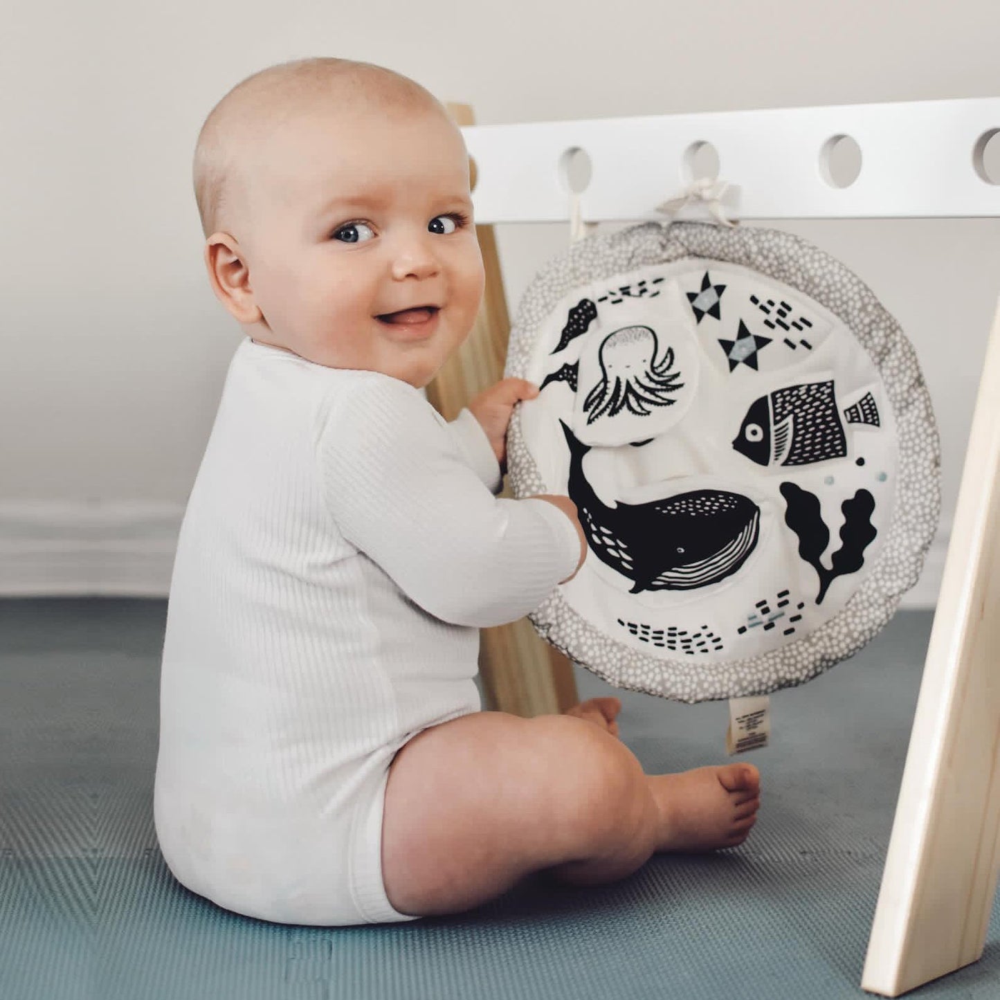 Ocean activity pad – organic sensory play mat for babies - The Nurturing Nook