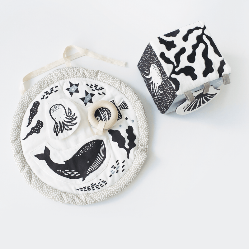 Ocean-themed sensory activity pad + soft block bundle