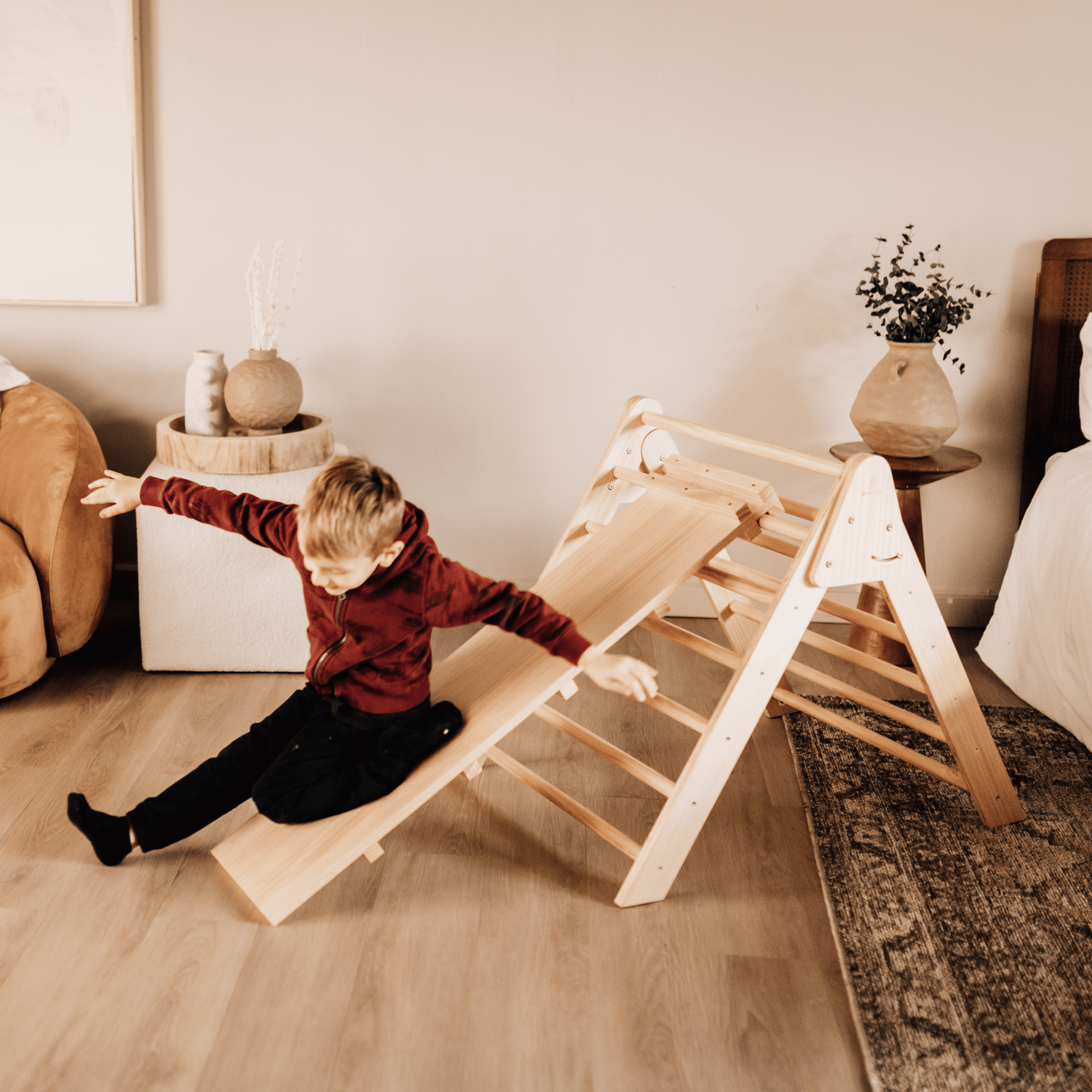 Olive - Pikler Triangle Ladder and Climber Slide - Multiple Sizes - The Nurturing Nook