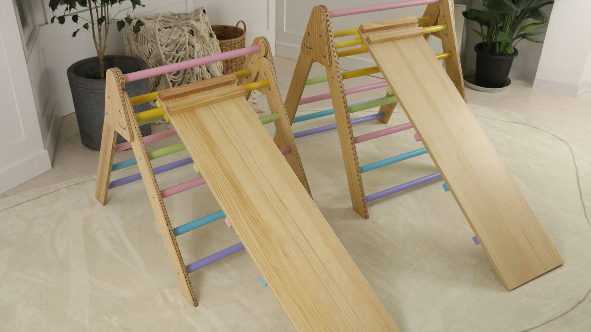 Olive - Pikler Triangle Ladder and Climber Slide - Multiple Sizes - The Nurturing Nook