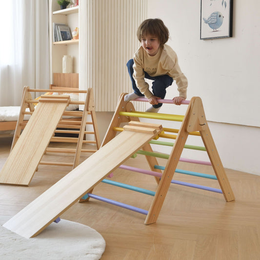 Olive - Pikler Triangle Ladder and Climber Slide - Multiple Sizes - The Nurturing Nook