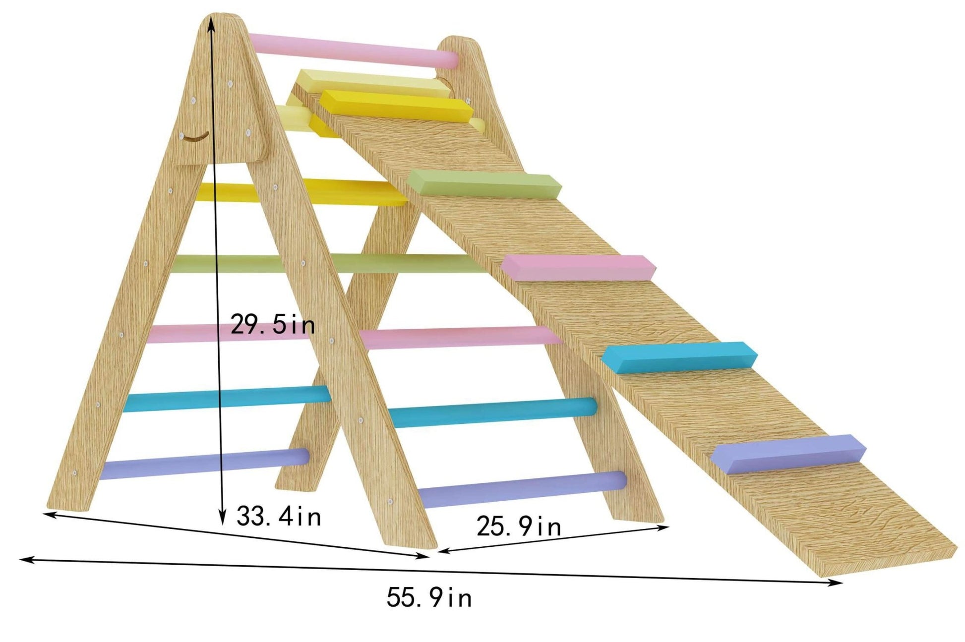 Olive - Pikler Triangle Ladder and Climber Slide - Multiple Sizes - The Nurturing Nook