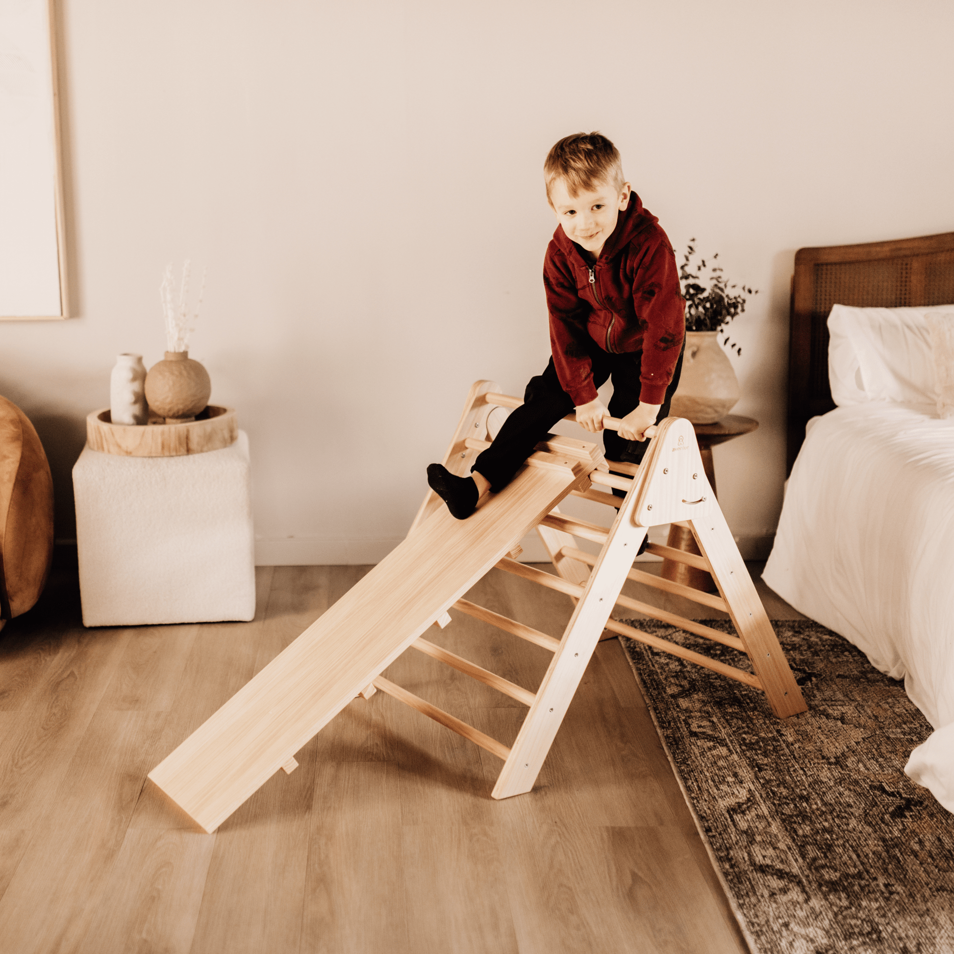 Olive - Pikler Triangle Ladder and Climber Slide - Multiple Sizes - The Nurturing Nook