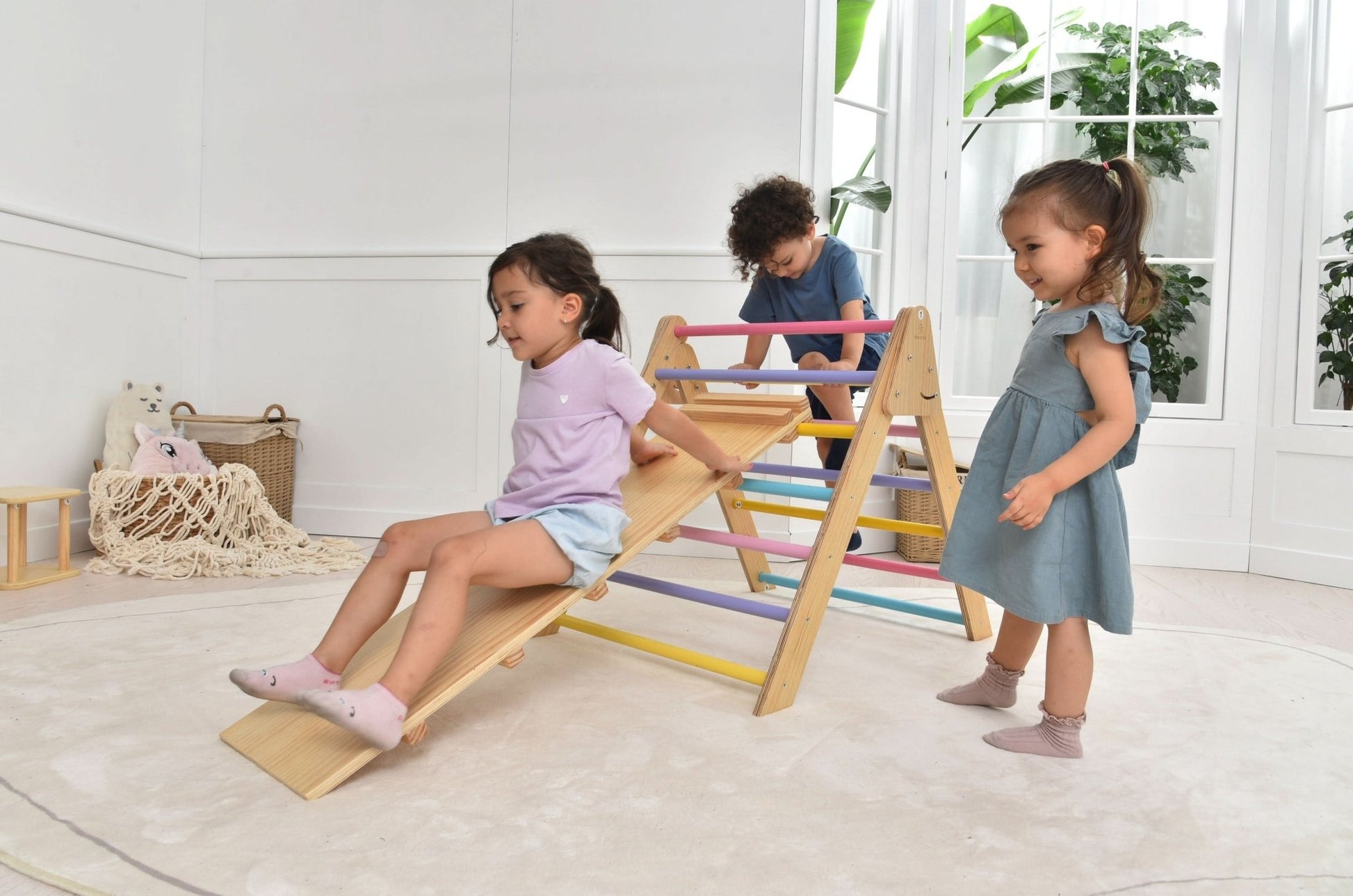 Olive - Pikler Triangle Ladder and Climber Slide - Multiple Sizes - The Nurturing Nook