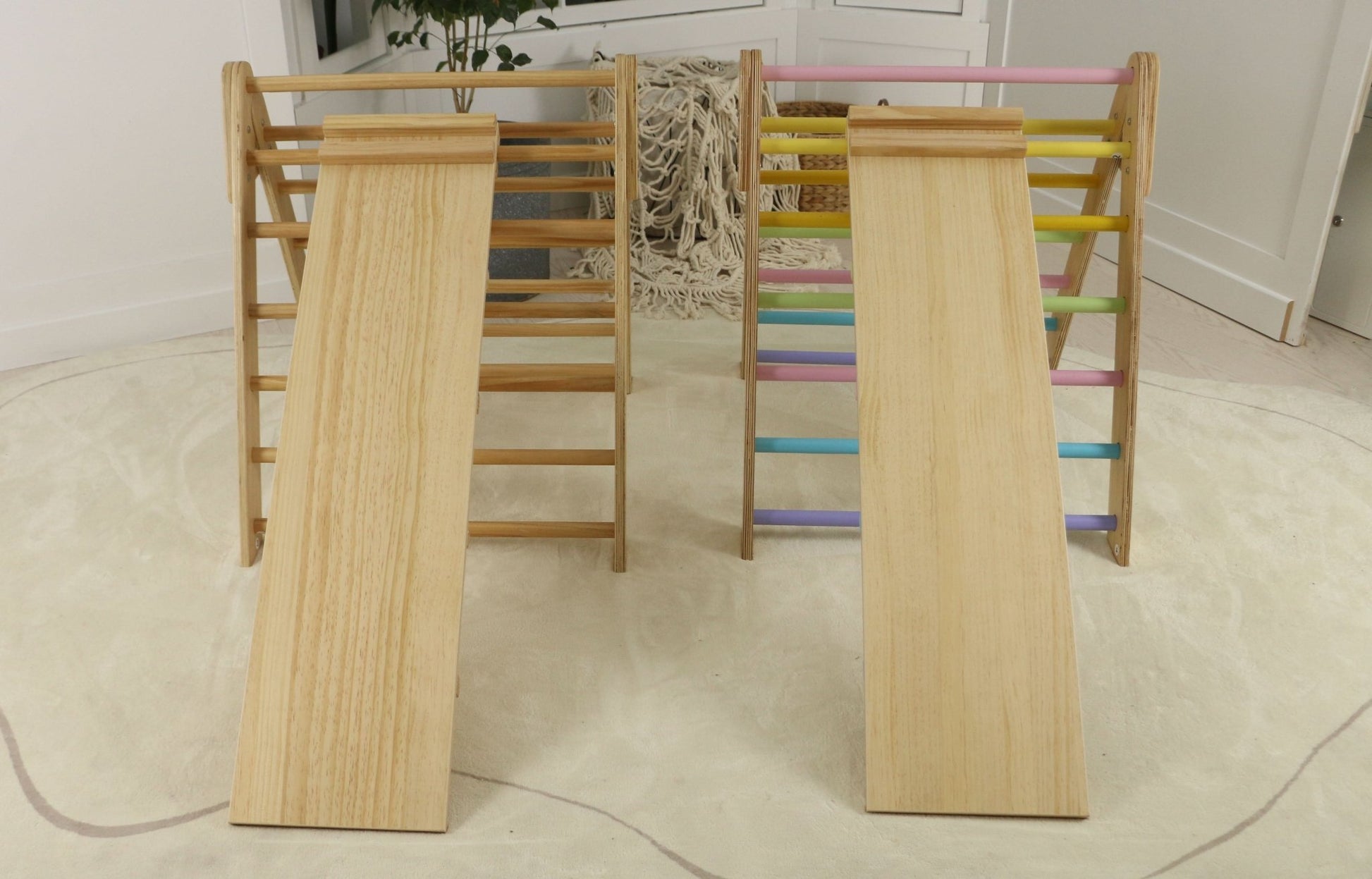 Olive - Pikler Triangle Ladder and Climber Slide - Multiple Sizes - The Nurturing Nook