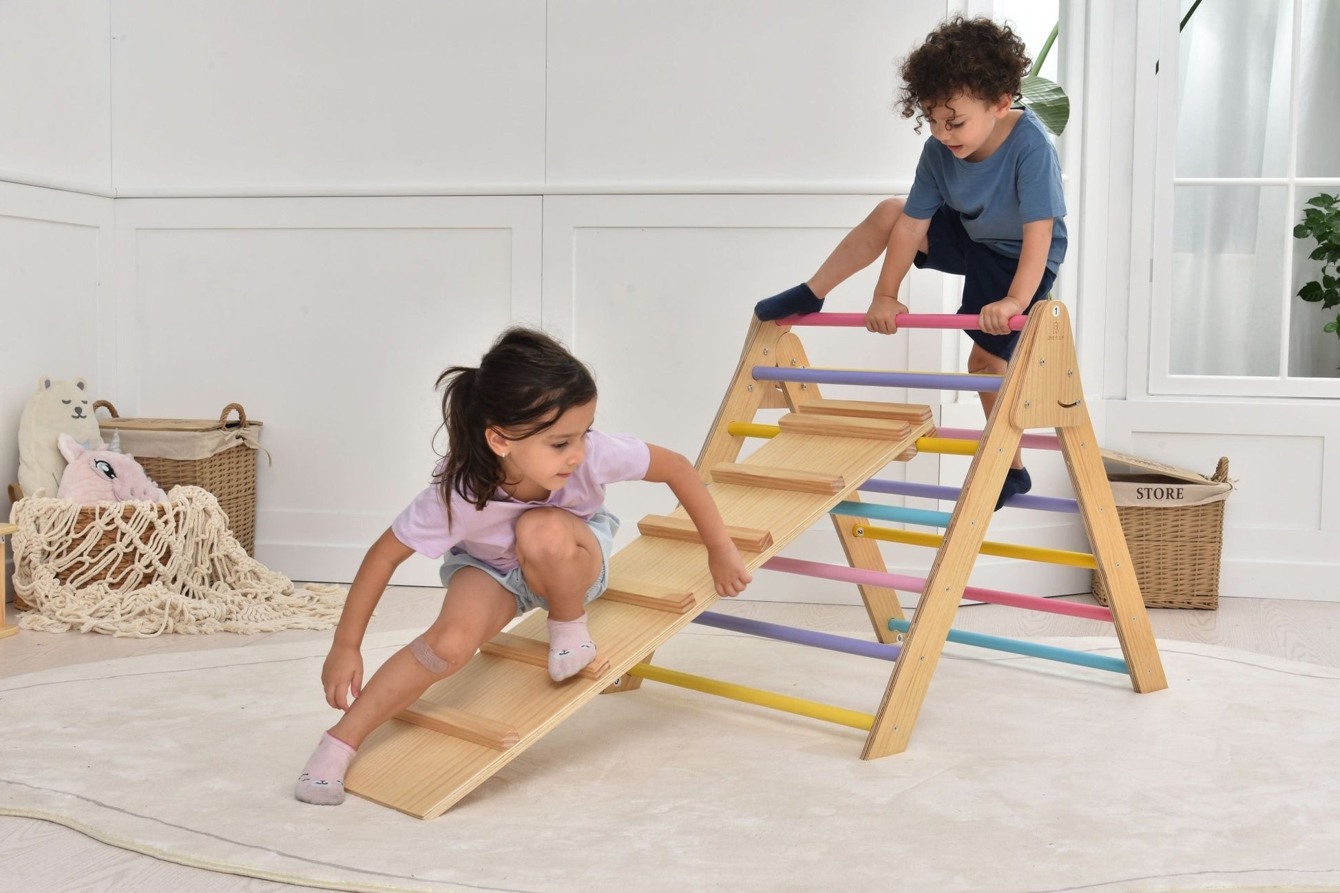 Olive - Pikler Triangle Ladder and Climber Slide - Multiple Sizes - The Nurturing Nook