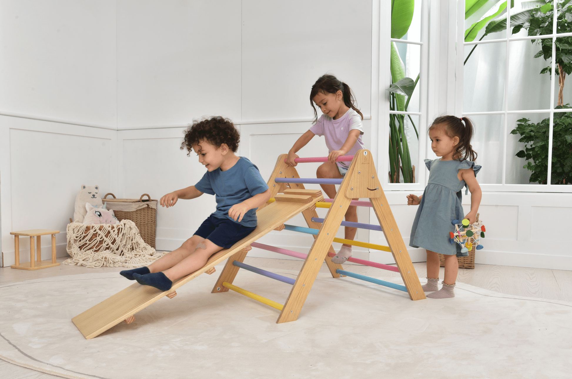 Olive - Pikler Triangle Ladder and Climber Slide - Multiple Sizes - The Nurturing Nook
