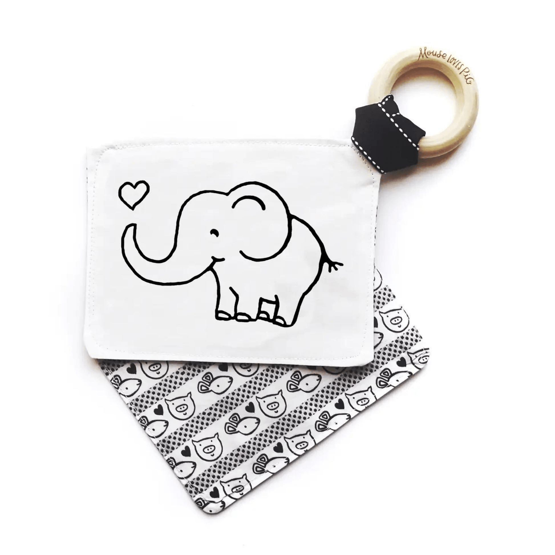 Organic Crinkle Baby Teething Toy, Elephant - The Nurturing Nook