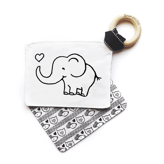 Organic Crinkle Baby Teething Toy, Elephant - The Nurturing Nook