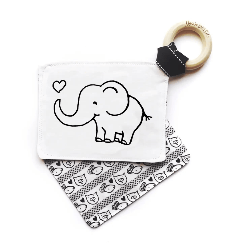 Organic crinkle baby teething toy, elephant