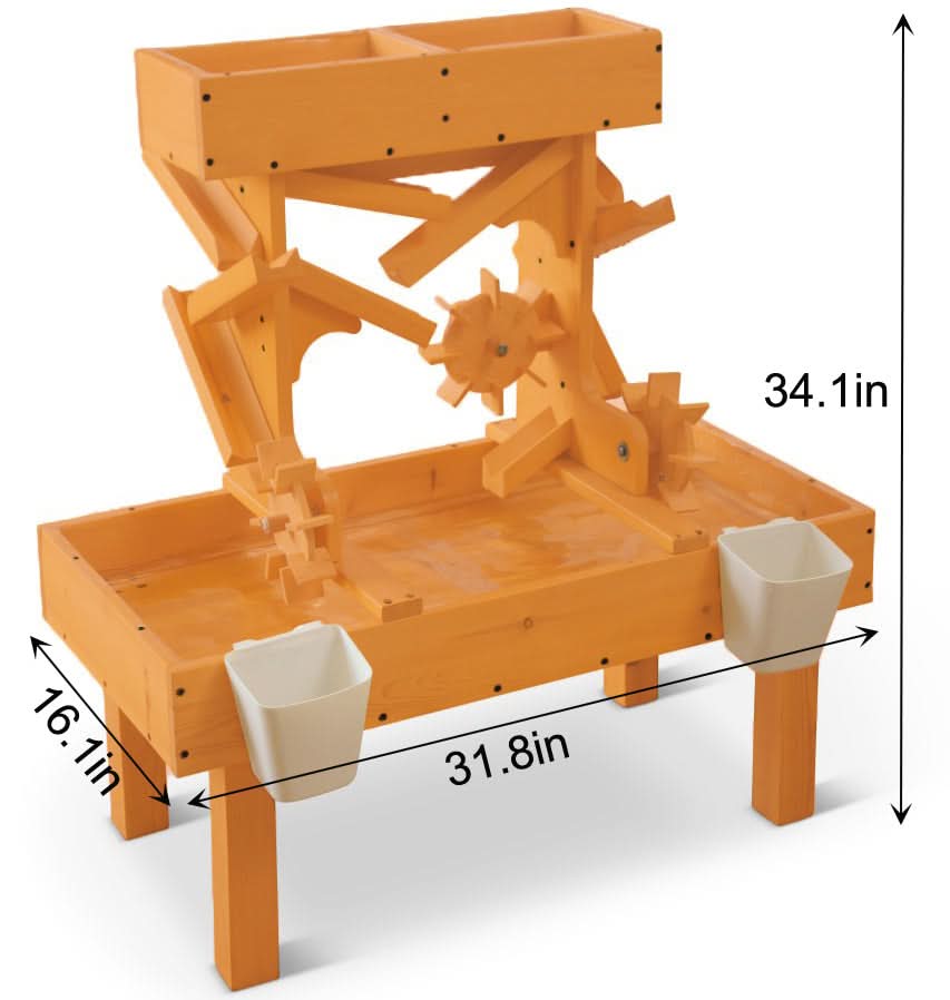 Outdoor wooden water table for kids, toddlers playset - The Nurturing Nook