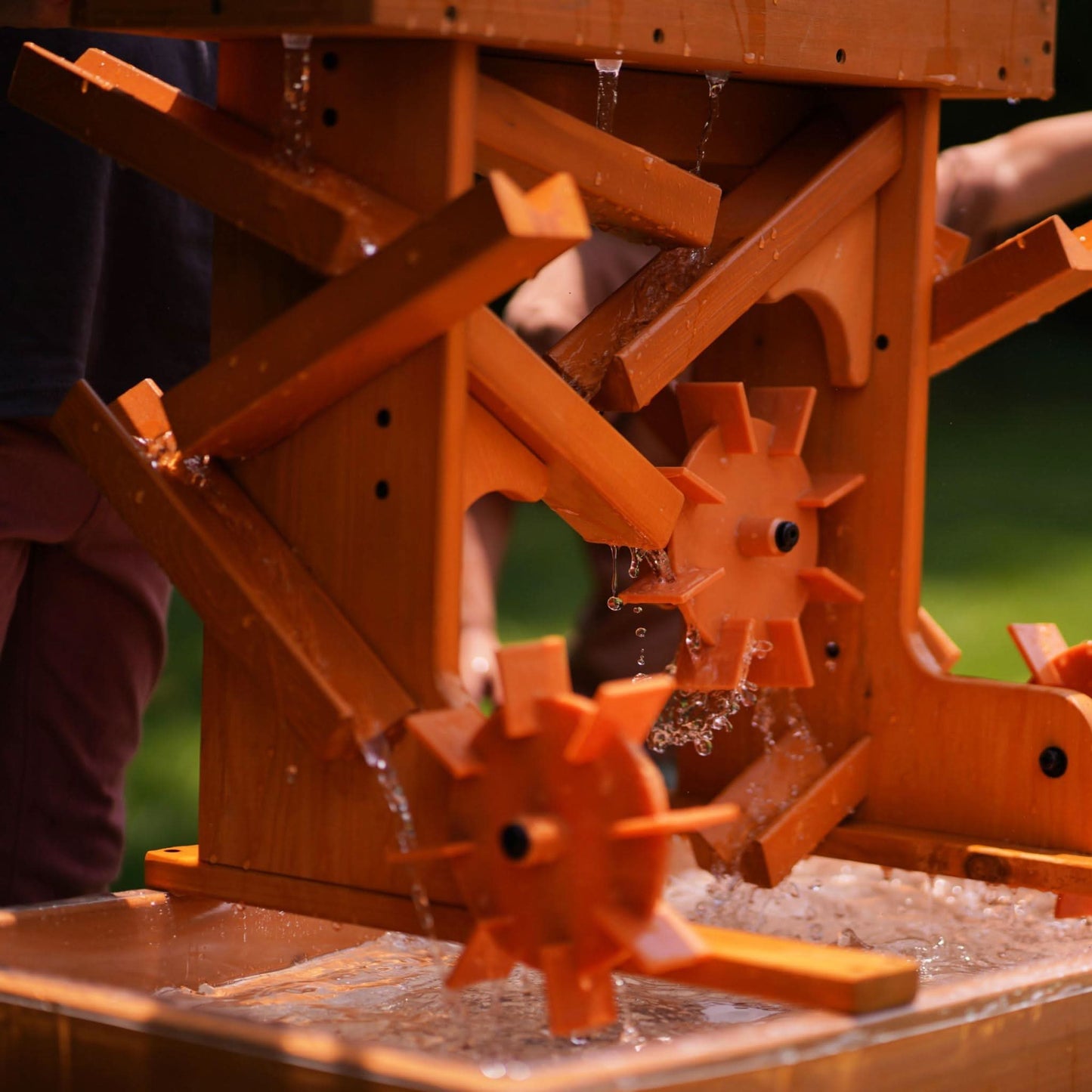 Outdoor wooden water table for kids, toddlers playset - The Nurturing Nook