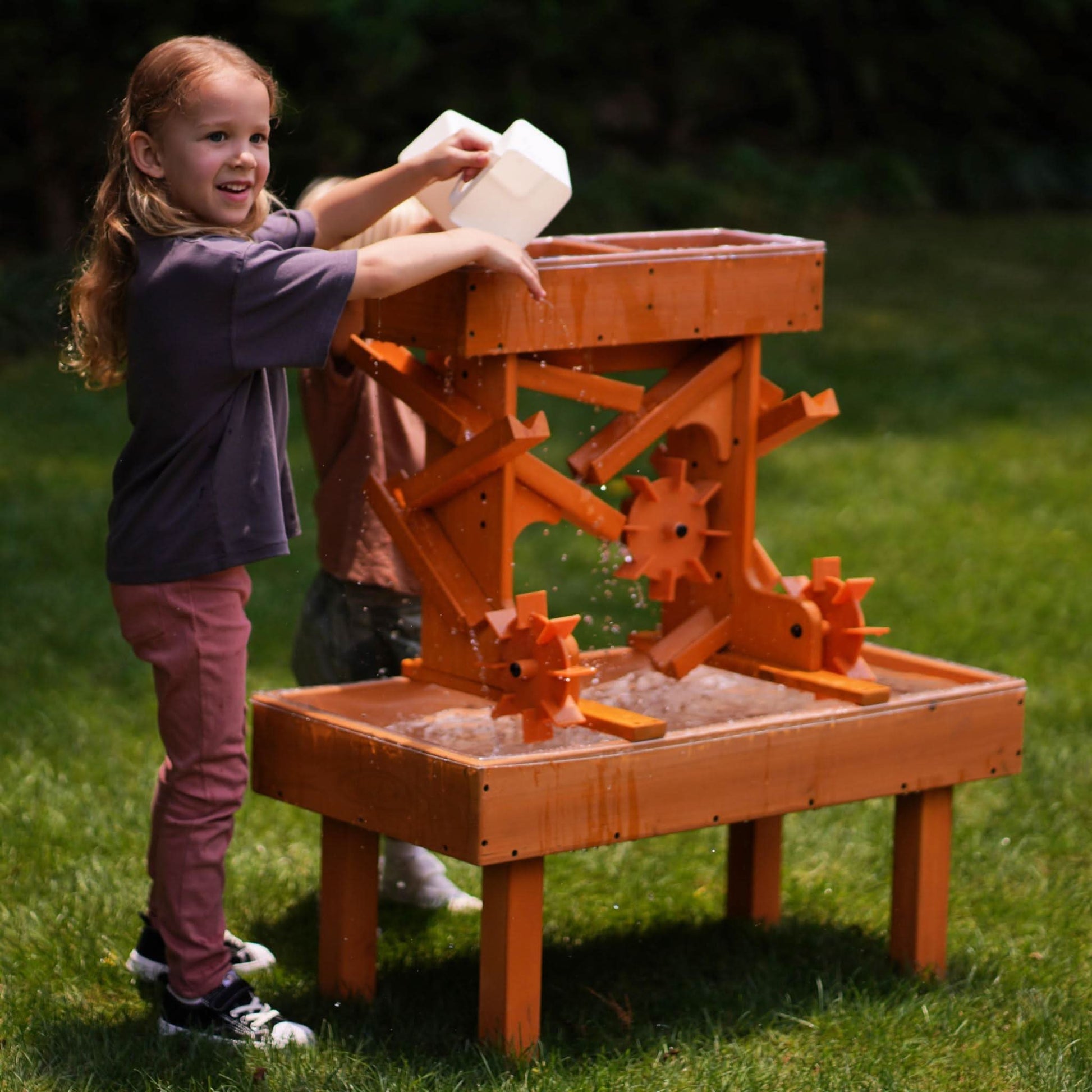 Outdoor wooden water table for kids, toddlers playset - The Nurturing Nook