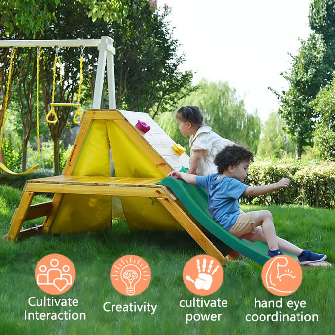 Palm - 5 - in - 1 Outdoor and Indoor Playground Playset - The Nurturing Nook