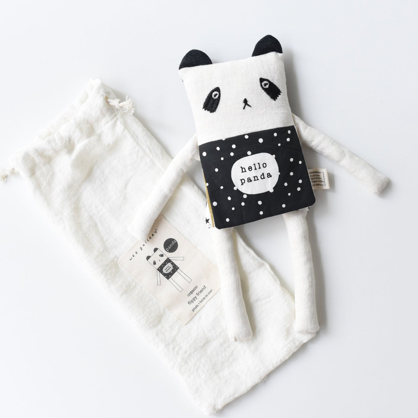 Panda daily routine soft book – organic emotional learning toy - The Nurturing Nook