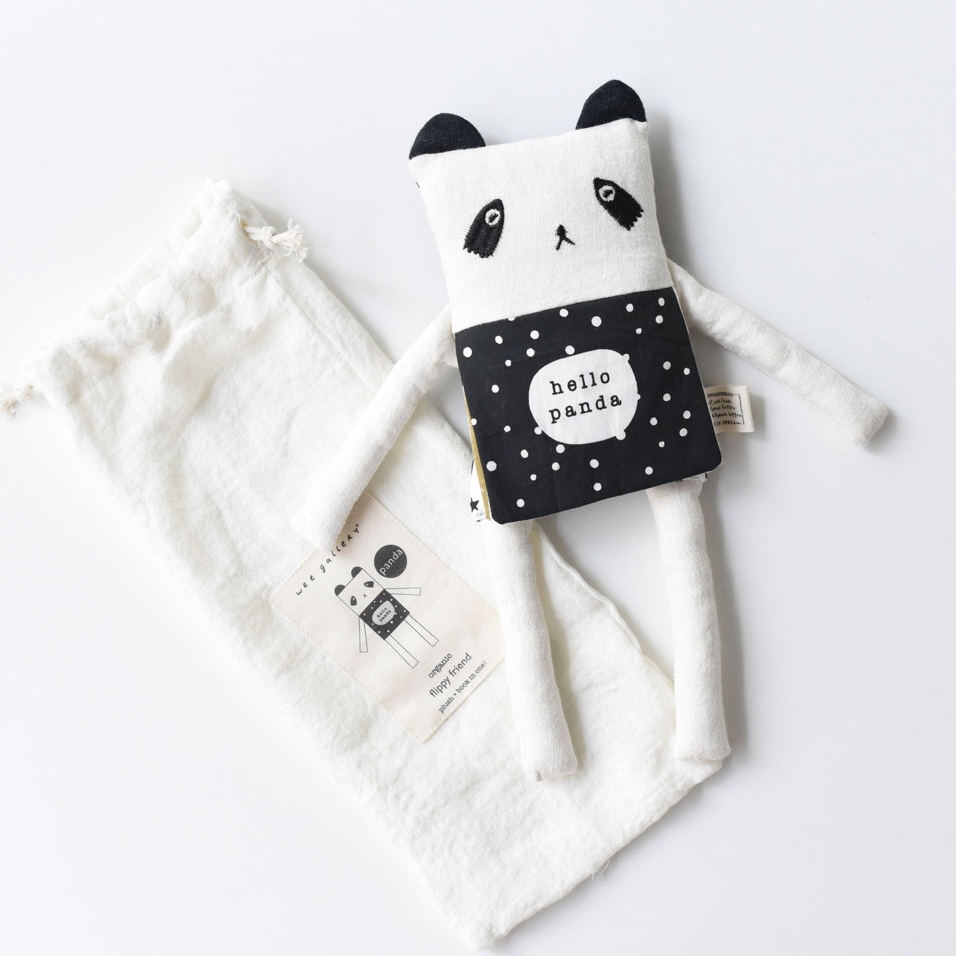 Panda daily routine soft book – organic emotional learning toy - The Nurturing Nook