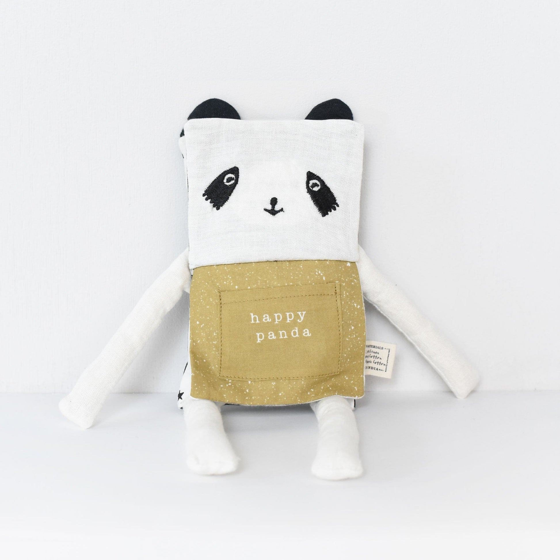 Panda daily routine soft book – organic emotional learning toy - The Nurturing Nook