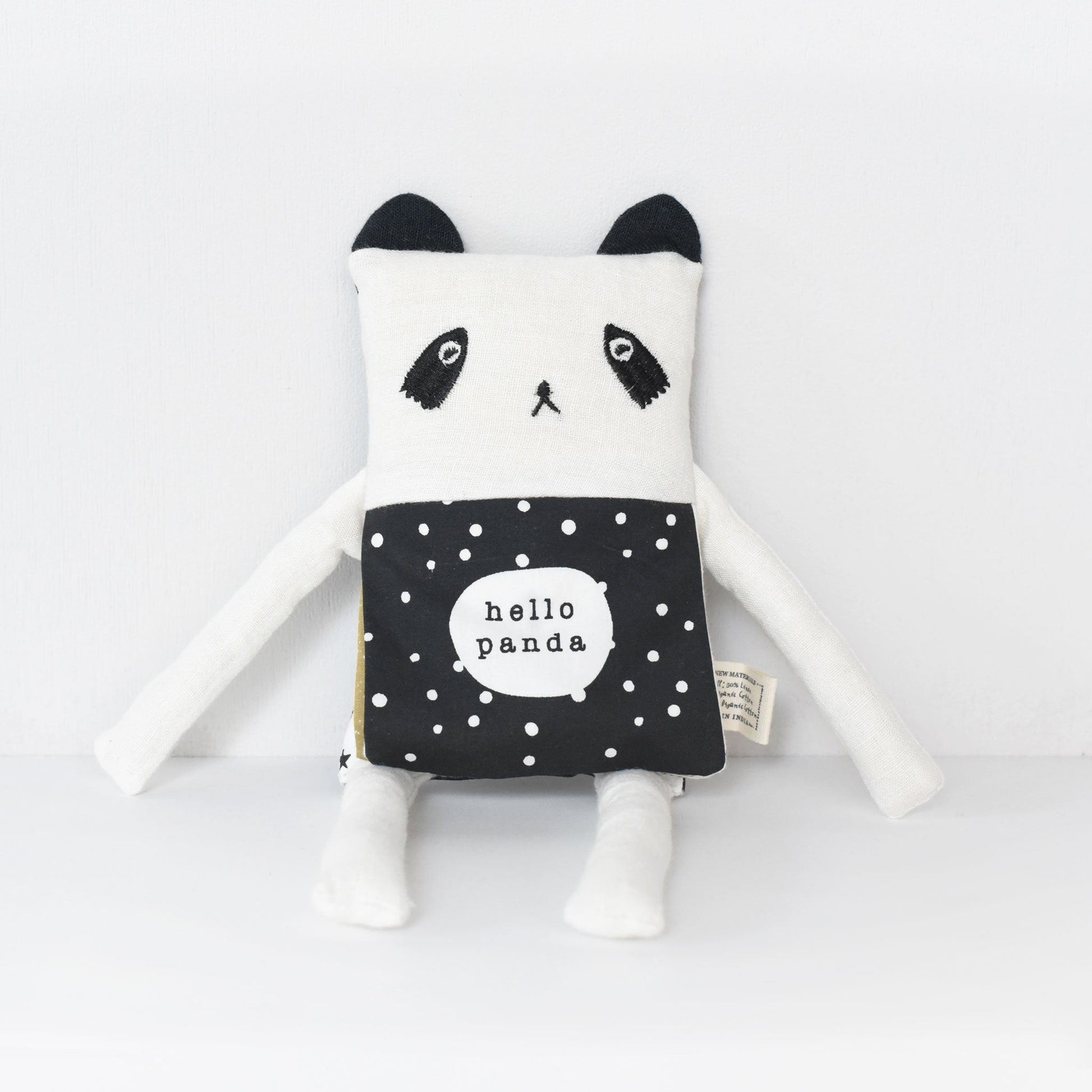 Panda daily routine soft book – organic emotional learning toy - The Nurturing Nook