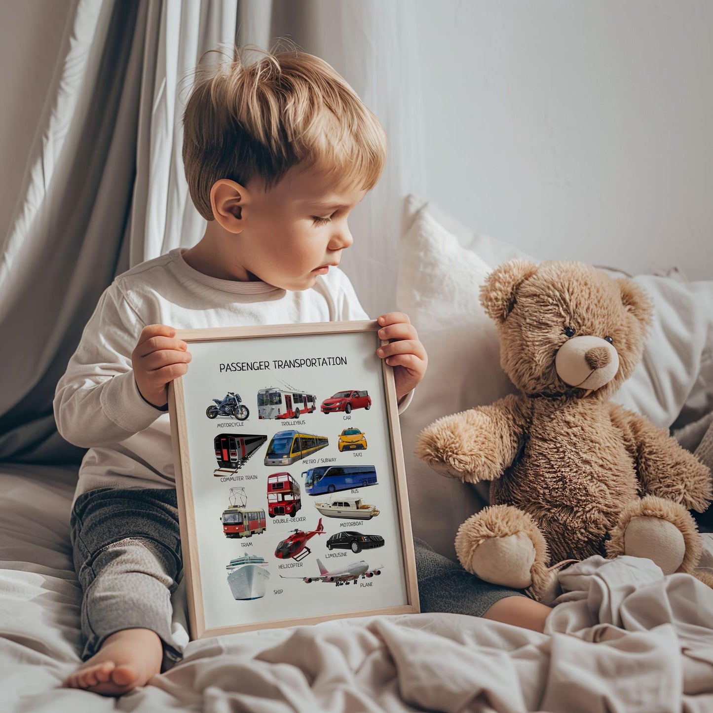 Passenger Transport Poster - Educational Vehicles Wall Art for Montessori Classroom, Nursery & Kids’ Room | Digital Download - The Nurturing Nook