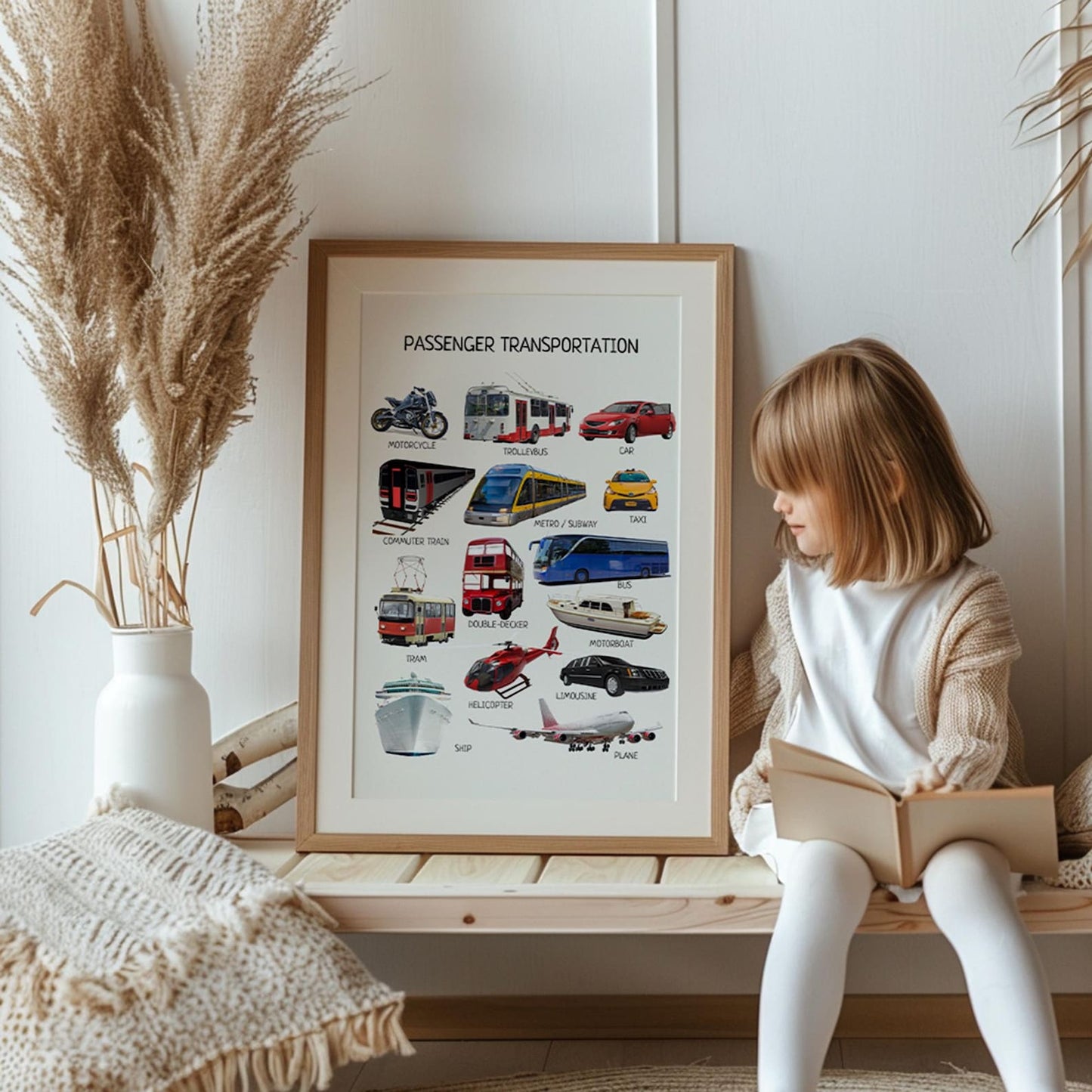 Passenger Transport Poster - Educational Vehicles Wall Art for Montessori Classroom, Nursery & Kids’ Room | Digital Download - The Nurturing Nook