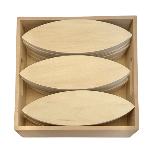 **Pre - order (Ships in 2 - 3 Weeks)**24 Pcs Natural Wooden Petal Mandala Platforms with Storage Tray - The Nurturing Nook