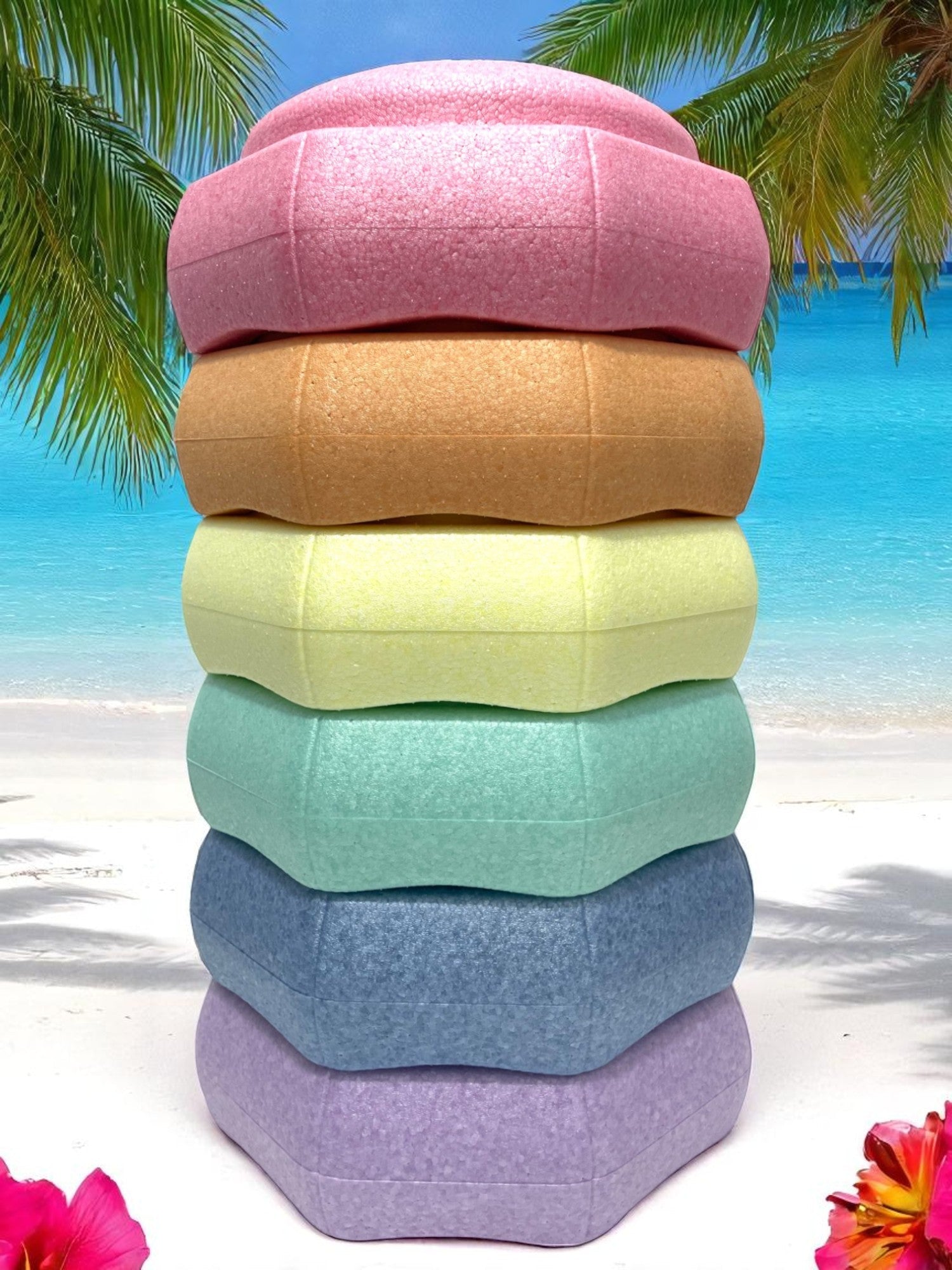 **Pre - order (Ships in 2 - 3 Weeks)**6 Pieces Pastel Rainbow Stepping Stones Set - The Nurturing Nook